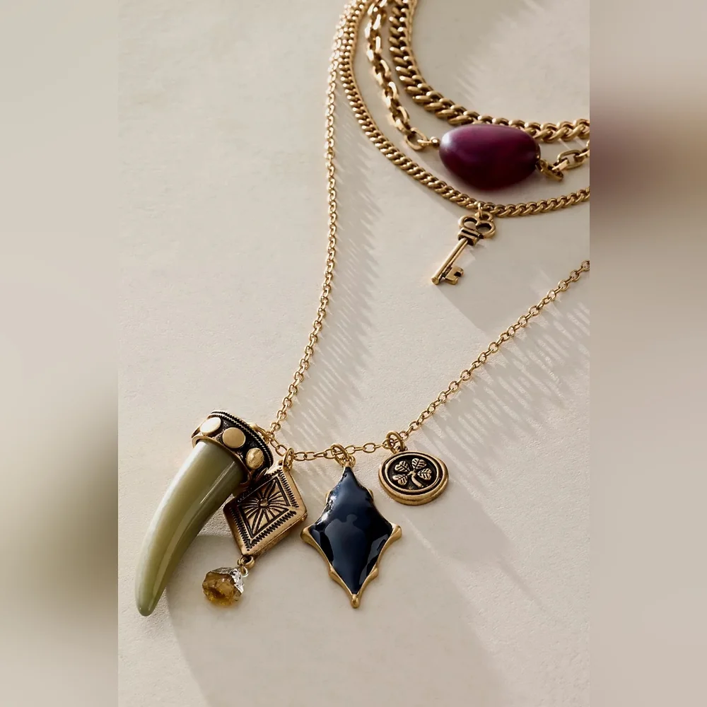 Free People Zella Layered Necklace/Gold - Picture 3 of 11